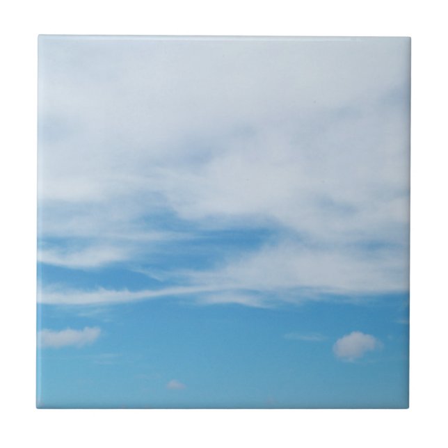Carreau Ciel Bleu Joli Jour d'été Nuages Blancs (Devant)