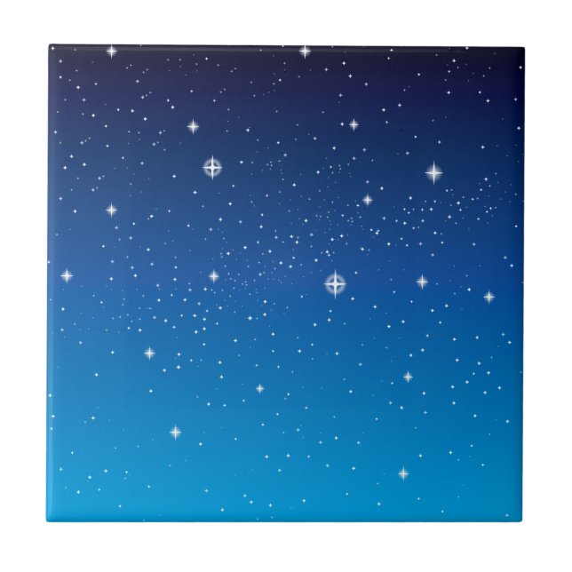 Carreau Ciel nocturne étoilé bleu profond (Devant)
