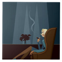 Cigare de tabagisme de femme d'affaires