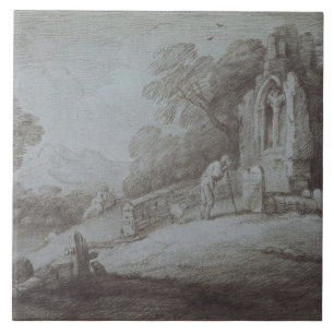 Carreau Cimetière de Thomas Gainsborough avec la figure