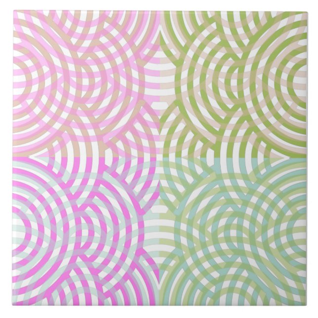Carreau Circles de couleurs estivales amusants motif (Devant)