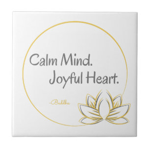 Carreau Citation de Bouddha Coeur joyeux et calme