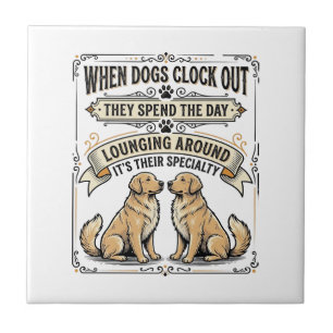 Carreau Citation de chien drôle Gravure vintage Chiens par