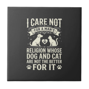 Carreau Citation de la religion du chien et du chat