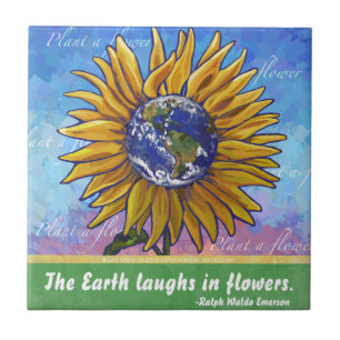 Carreau Citation de la Terre de tournesol