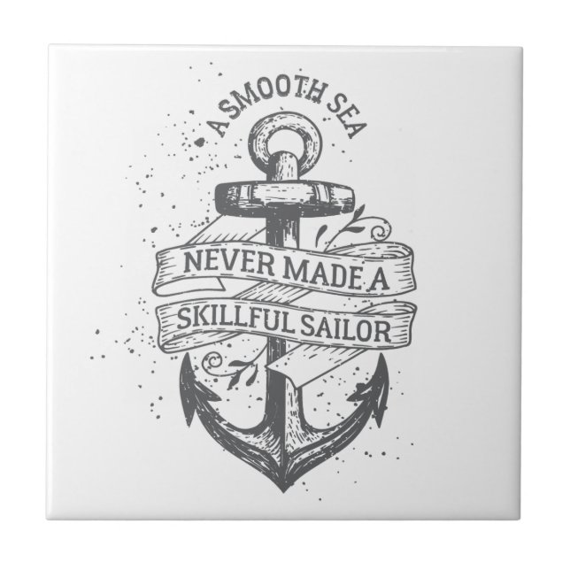 Carreau Citation de motivation nautique de marin (Devant)