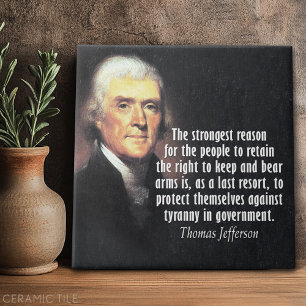 Carreau Citation de Thomas Jefferson sur les droits relati