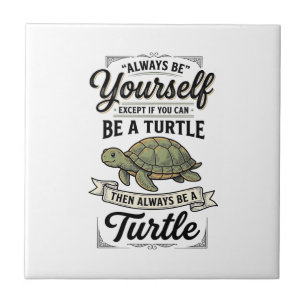 Carreau Citation de Tortue Drôle Design de Gravure Vintage