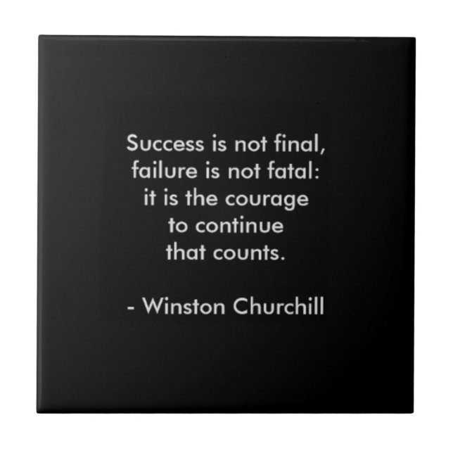 Carreau Citation de Winston Churchill ; succès (Devant)