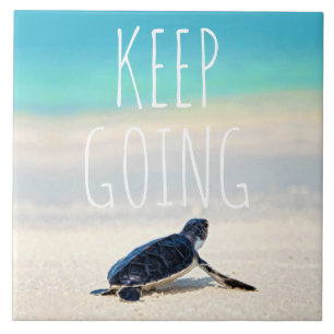 Carreau Citation Motivationnelle Continuer à aller Turtle 