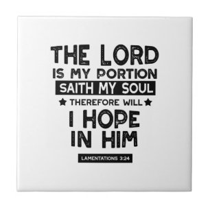 Carreau Citations de Lamentations 3:24 L'Éternel est ma Pa