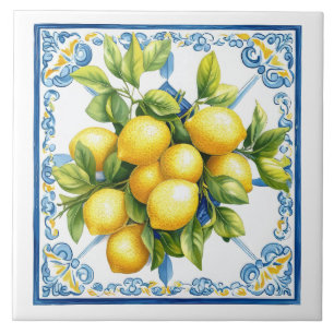 Carreau Citron jaune bleu