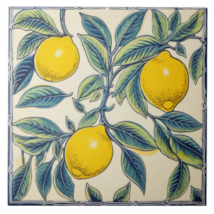 Carreau Citrons d'été méditerranéens