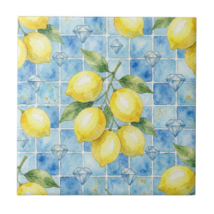 Carreau Citrons et diamants méditerranéens marocains