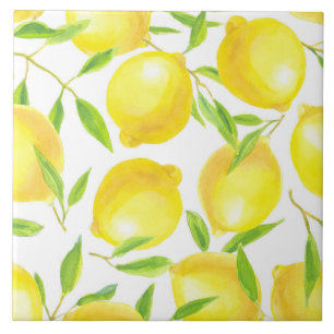 Carreau Citrons et motif feuille