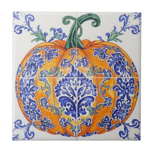 Carreau Citrouille azulejo orange mosaique vintage en gros