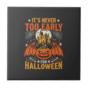 Carreau Citrouille d'Halloween Jamais Trop Tôt Château Gra