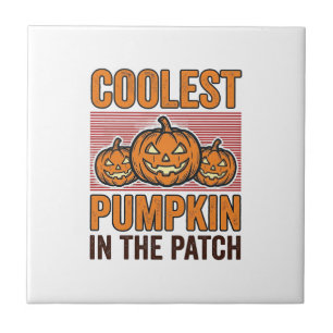 Carreau Citrouille la plus cool du patch Halloween Vintage