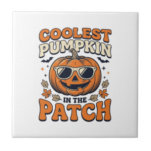 Carreau Citrouille la plus cool du patch Halloween vintage