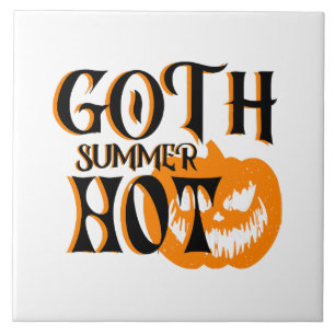 Carreau Citrouille Souriant Été-Horreur Gothique Chaud
