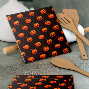 Carreau Citrouilles d'Halloween, Citrouilles Orange Trick 