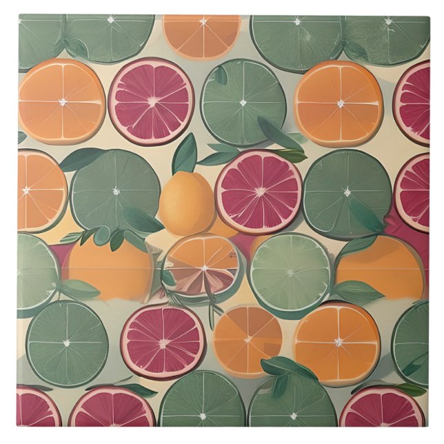 Carreau Citrus dans les tons muets (Devant)