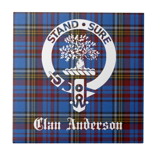 Carreau Clan écossais Anderson Crest & Tartan (Devant)