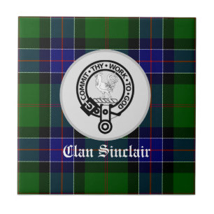 Carreau Clan Sinclair Tartan & Crest Badge