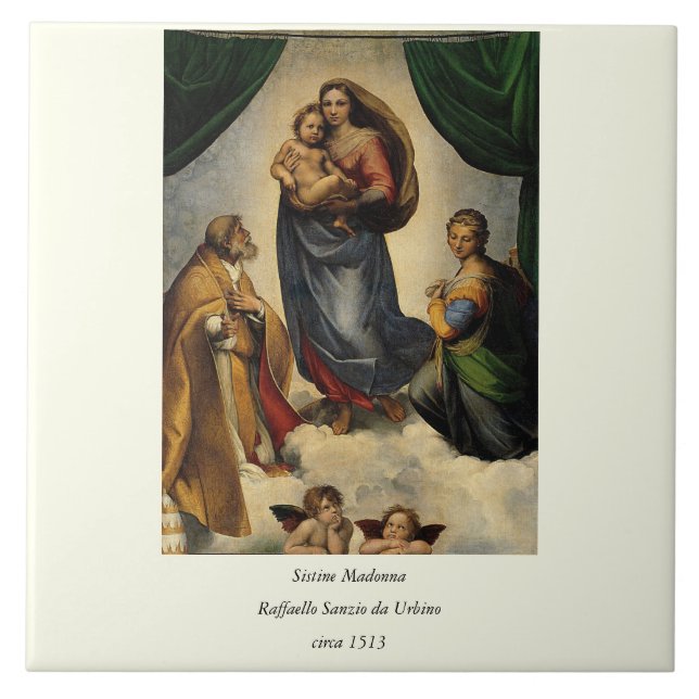 Carreau Classique de Raphael "Vierge Sixtine" (vers 1513) (Devant)