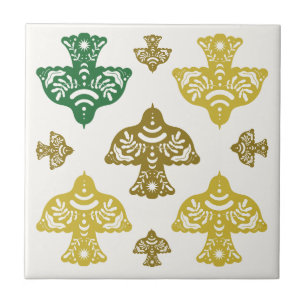 Carreau Classique multicolore unique vert moutarde kombine
