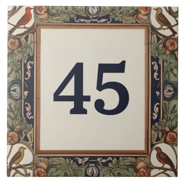 Carreau Classy Bird Custom House Numéro Plaque signalétiqu (Devant)