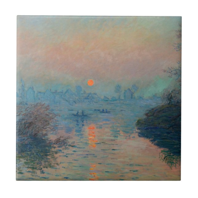 Carreau Claude Monet - Coucher de soleil sur la Seine à La (Devant)