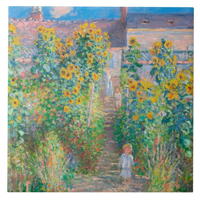 Carreau Claude Monet, Jardin de l'artiste à Vétheui 1881 (Devant)
