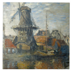 Carreau Claude Monet - Le moulin à vent sur l'Onbekende