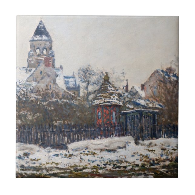 Carreau Claude Monet - L'église de Vetheuil (Devant)