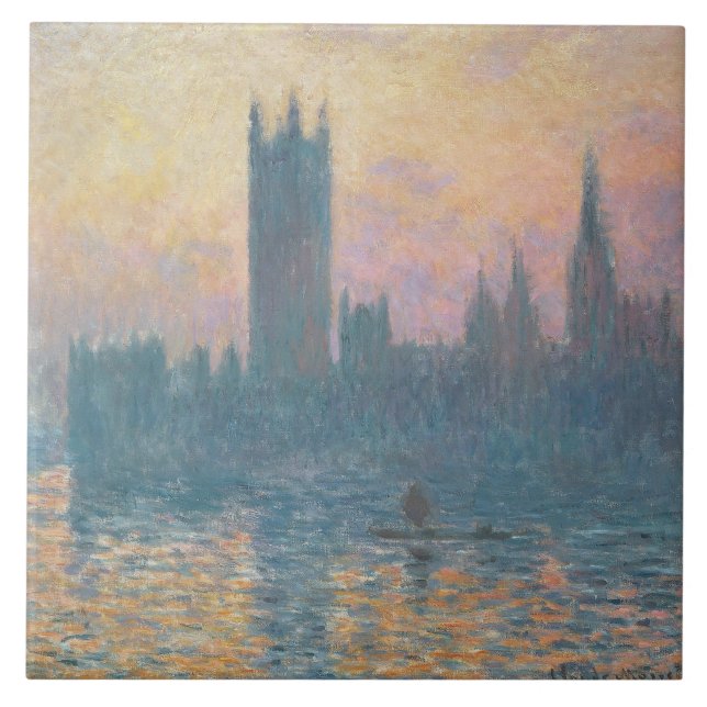 Carreau Claude Monet | les Chambres du Parlement, coucher (Devant)