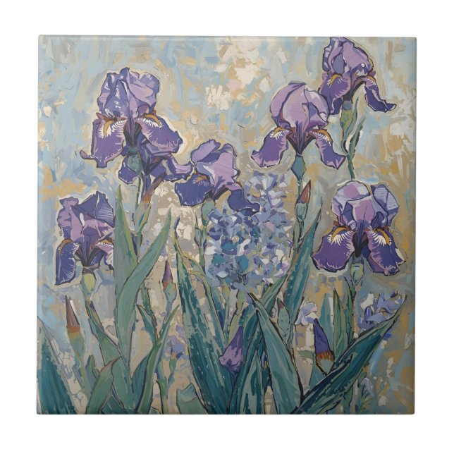 Carreau Claude Monet - Lilac Irises / Iris Mauves (Devant)