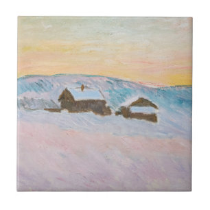 Carreau Claude Monet - Norvège Paysage, Maisons Bleues