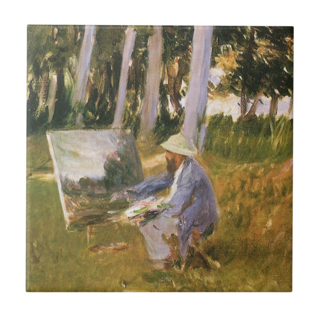 Carreau Claude Monet Painting, Edge of a Wood par Sargent (Devant)