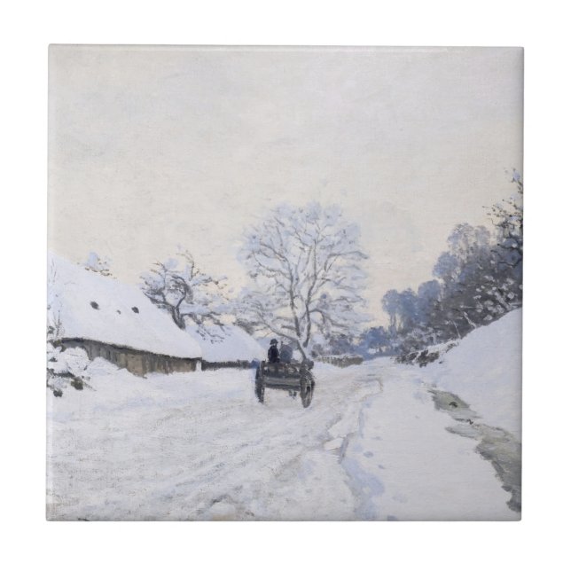 Carreau Claude Monet - Panier sur la route des neiges à Ho (Devant)
