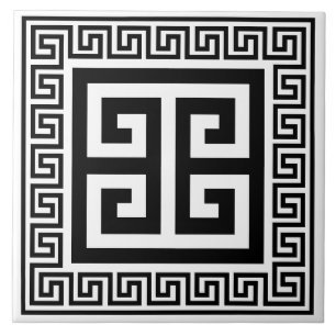 Carreau Clé grecque Motif noir Design Carrelage en céramiq