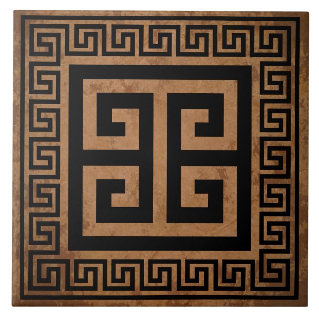 Carreau Clé grecque Motif noir Design Carrelage en céramiq (Devant)