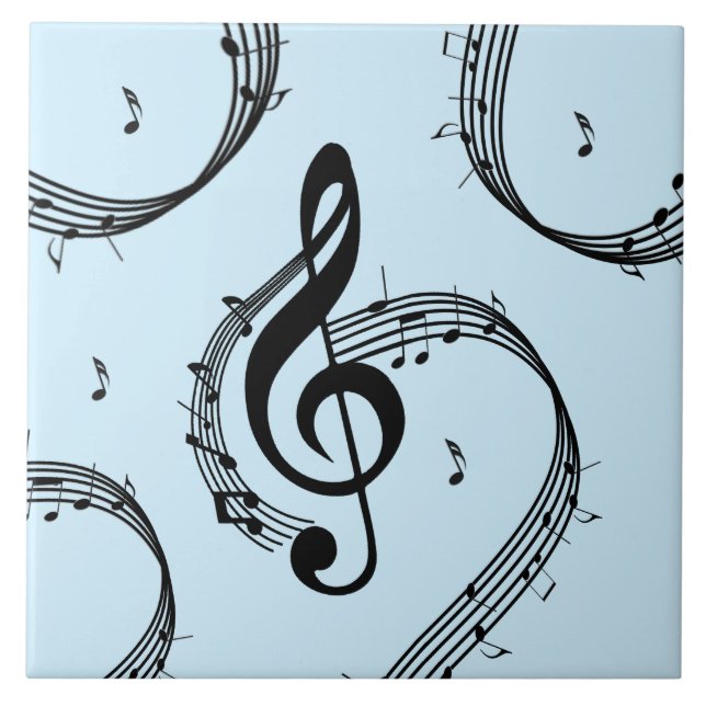 Carreau Climacic G Clef Music Blue (Devant)