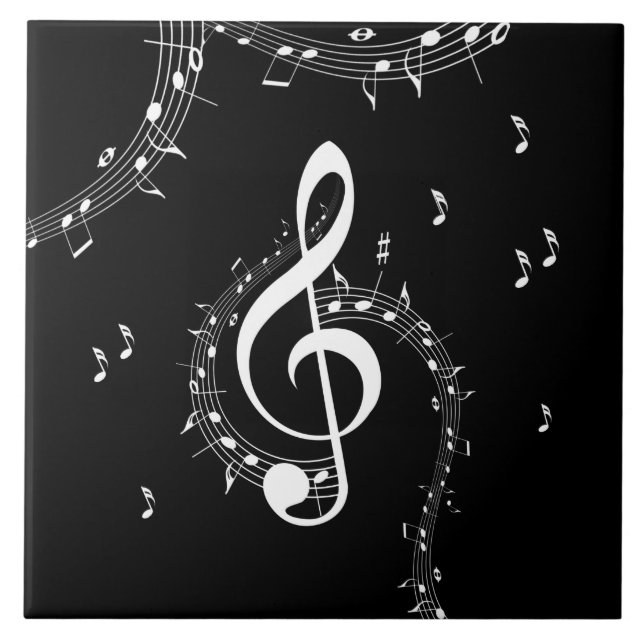 Carreau Climactic G Clef Music Black (Devant)