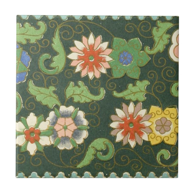 Carreau Cloisonne Chine Patter Asiatique Oriental (Devant)