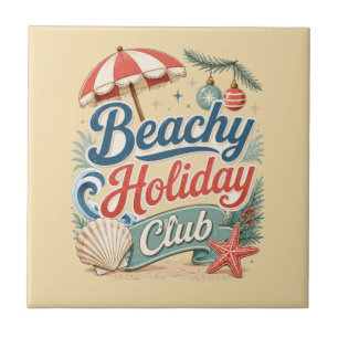 Carreau Club de vacances balnéaire Noël rétro sur la côte
