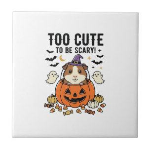 Carreau Cochon d'Inde d'Halloween Trop Mignon Pour Être Ef