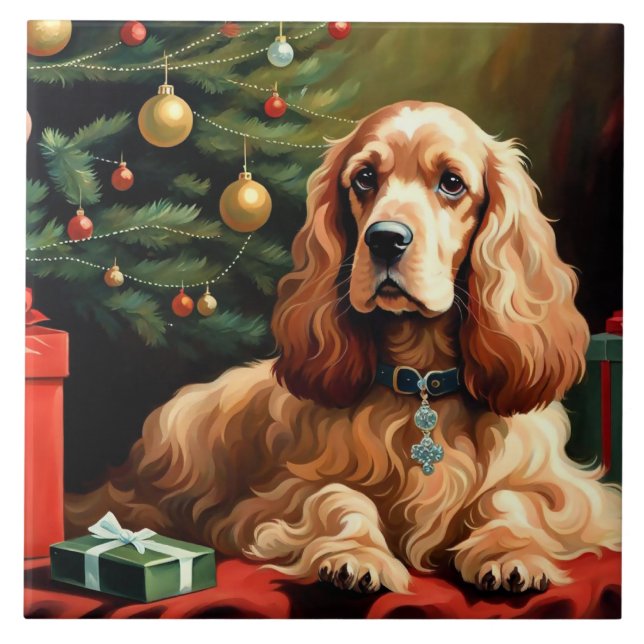 Carreau Cocker Spaniel Christmas (Devant)