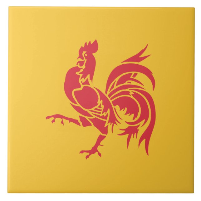 Carreau Cockerel rouge (Drapeau de Wallonie) (Devant)