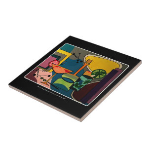 Carreau Cocktails abstraits de mod de la moitié du siècle